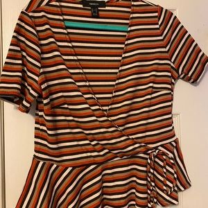 Deep V Flare top with tie detail